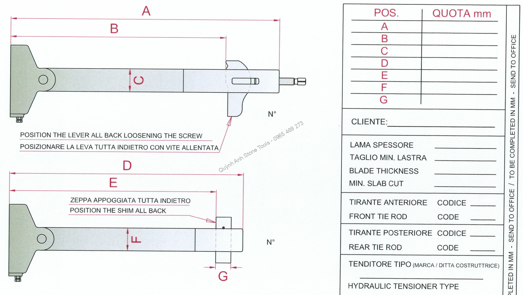 Gangsaw tie-rod / Thanh giằng máy gangsaw - Ảnh 4